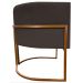 Kit 2 Poltronas Decorativa Para Sala Recepção Manicure Consultório Luna Suede Marrom Base de Ferro Bronze