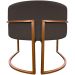 Kit 2 Poltronas Decorativa Para Sala Recepção Manicure Consultório Luna Suede Marrom Base de Ferro Bronze
