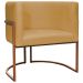 Kit 2 Poltronas Decorativa Para Sala Recepção Manicure Consultório Luna Suede Mostarda Base de Ferro Bronze