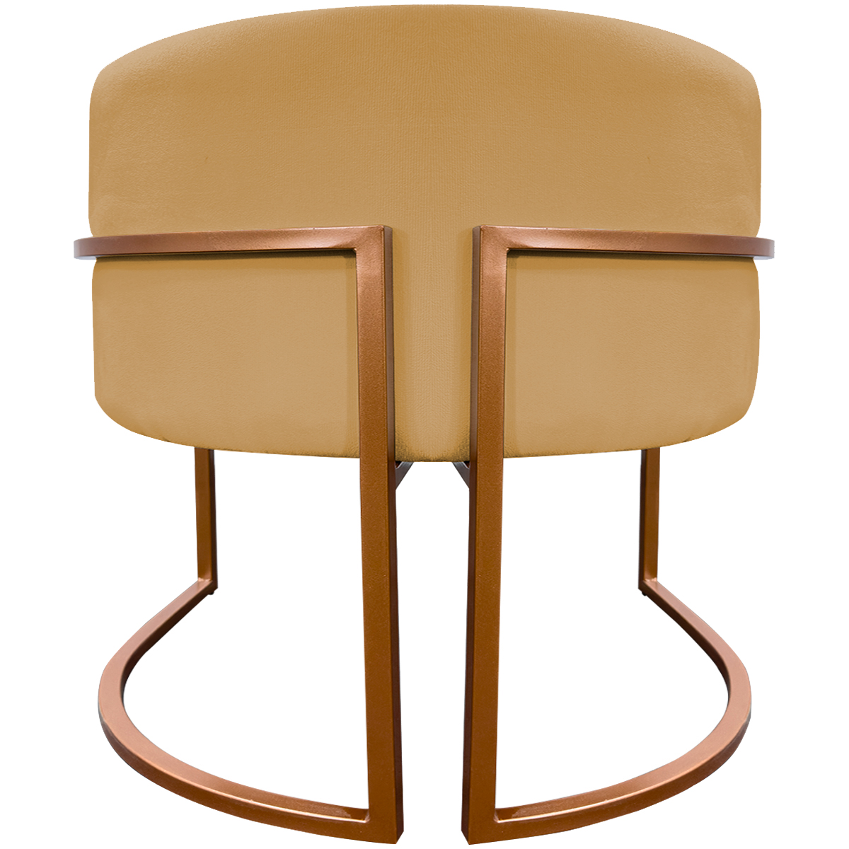 Kit 2 Poltronas Decorativa Para Sala Recepção Manicure Consultório Luna Suede Mostarda Base de Ferro Bronze