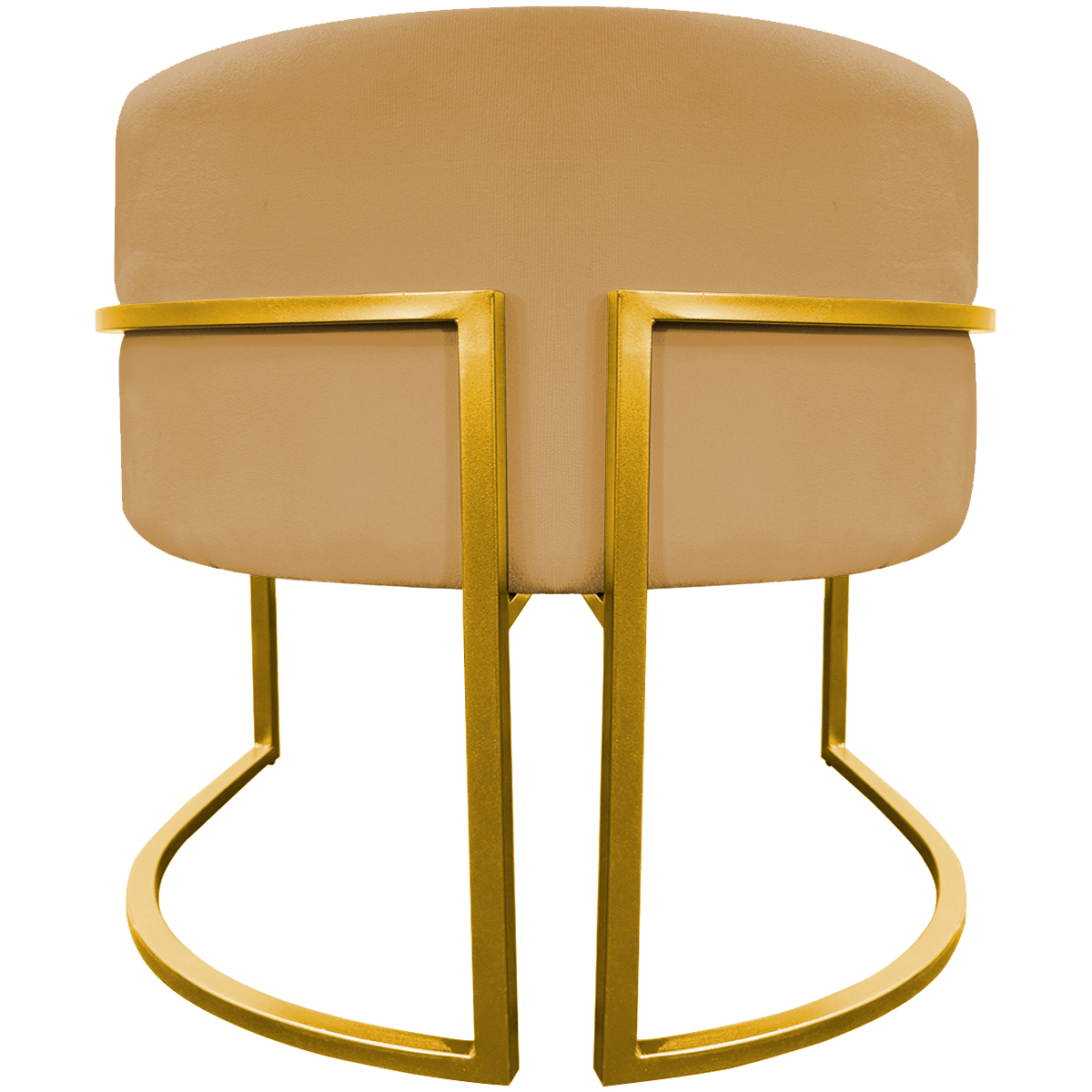Kit 2 Poltronas Decorativa Para Sala Recepção Manicure Consultório Luna Suede Mostarda Base de Ferro Dourado
