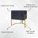 Kit 2 Poltronas Decorativa Para Sala Recepção Manicure Consultório Luna Suede Preto Base de Ferro Dourado