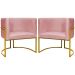 Kit 2 Poltronas Decorativa Para Sala Recepção Manicure Consultório Luna Suede Rose Base de Ferro Dourado