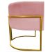Kit 2 Poltronas Decorativa Para Sala Recepção Manicure Consultório Luna Suede Rose Base de Ferro Dourado