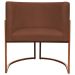 Kit 2 Poltronas Decorativa Para Sala Recepção Manicure Consultório Luna Suede Terracota Base de Ferro Bronze