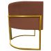 Kit 2 Poltronas Decorativa Para Sala Recepção Manicure Consultório Luna Suede Terracota Base de Ferro Dourado