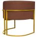 Kit 2 Poltronas Decorativa Para Sala Recepção Manicure Consultório Luna Suede Terracota Base de Ferro Dourado