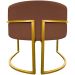 Kit 2 Poltronas Decorativa Para Sala Recepção Manicure Consultório Luna Suede Terracota Base de Ferro Dourado