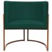 Kit 2 Poltronas Decorativa Para Sala Recepção Manicure Consultório Luna Suede Verde Base de Ferro Bronze