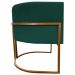 Kit 2 Poltronas Decorativa Para Sala Recepção Manicure Consultório Luna Suede Verde Base de Ferro Bronze