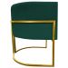 Kit 2 Poltronas Decorativa Para Sala Recepção Manicure Consultório Luna Suede Verde Base de Ferro Dourado