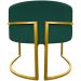 Kit 2 Poltronas Decorativa Para Sala Recepção Manicure Consultório Luna Suede Verde Base de Ferro Dourado