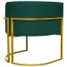 Kit 2 Poltronas Decorativa Para Sala Recepção Manicure Consultório Luna Suede Verde Base de Ferro Dourado