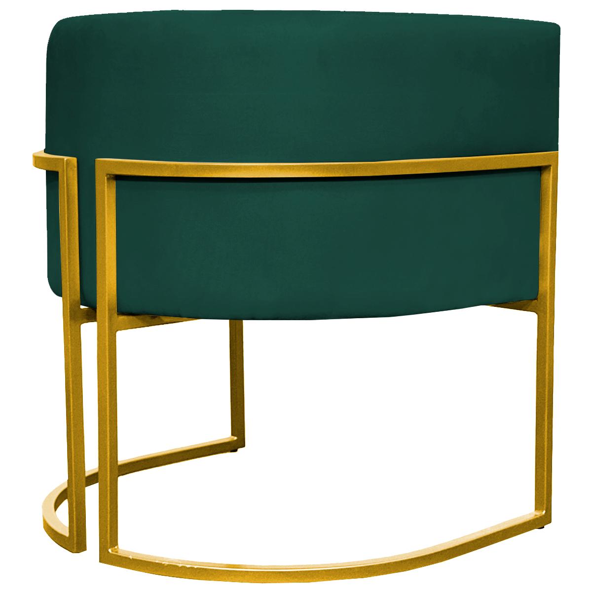 Kit 2 Poltronas Decorativa Para Sala Recepção Manicure Consultório Luna Suede Verde Base de Ferro Dourado