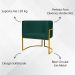 Kit 2 Poltronas Decorativa Para Sala Recepção Manicure Consultório Luna Suede Verde Base de Ferro Dourado