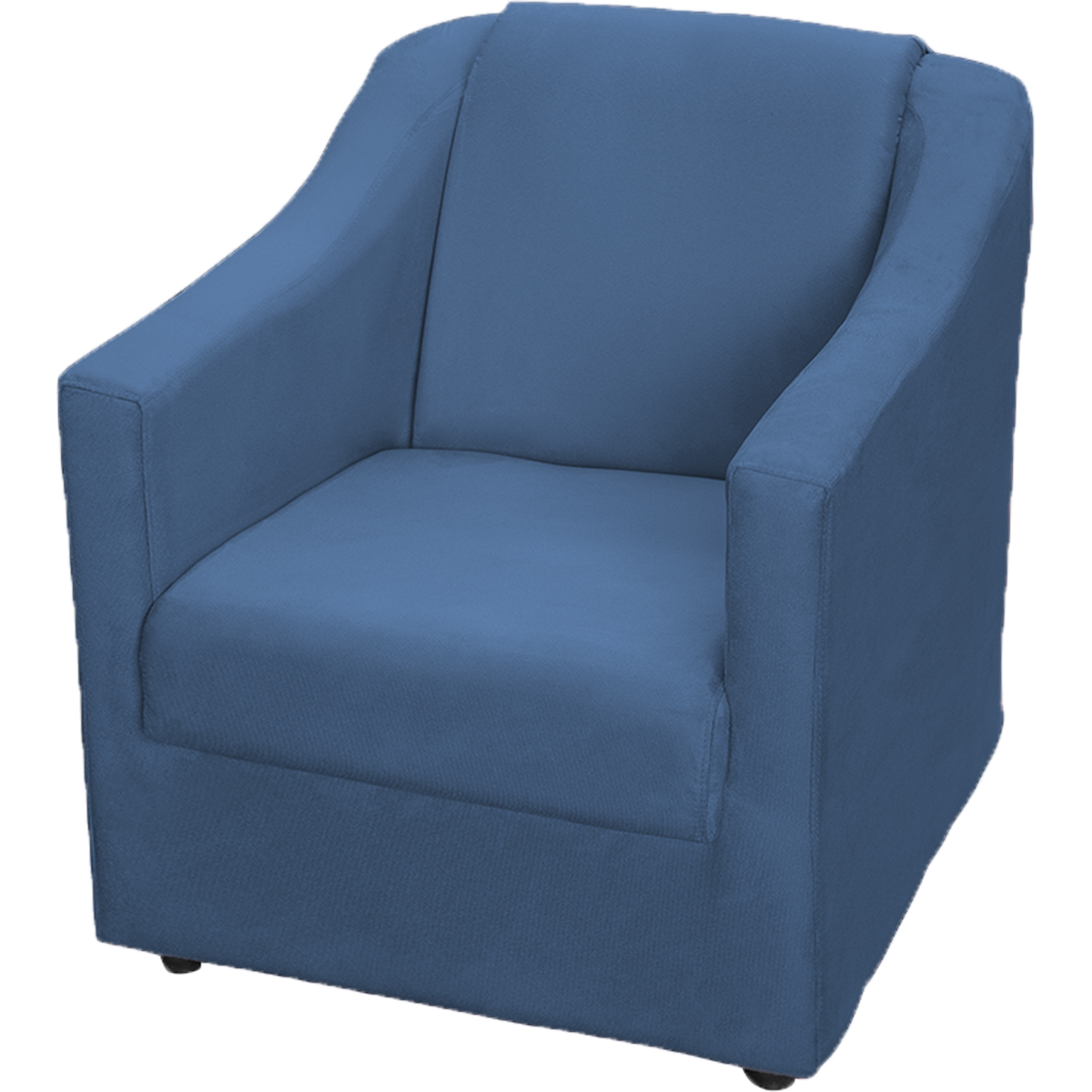 Kit 2 Poltronas Decorativa Para Sala Recepção Manicure Consultório Suede Azul Marinho Pés de Plástico Cromado