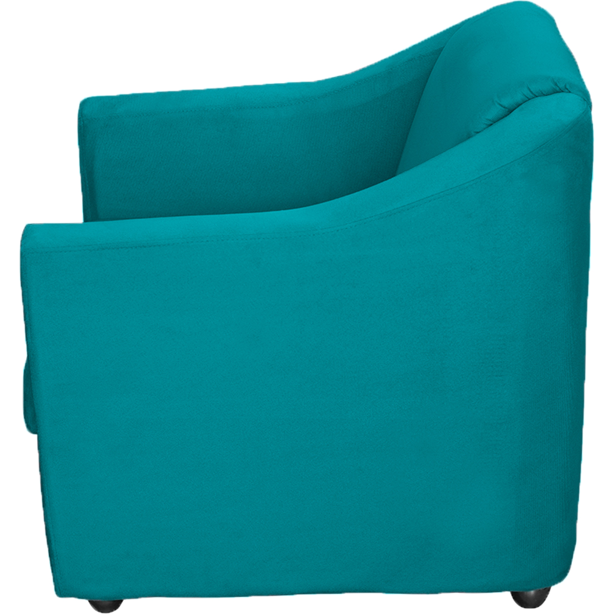 Kit 2 Poltronas Decorativa Para Sala Recepção Manicure Consultório Suede Azul Turquesa Pés de Plástico Cromado