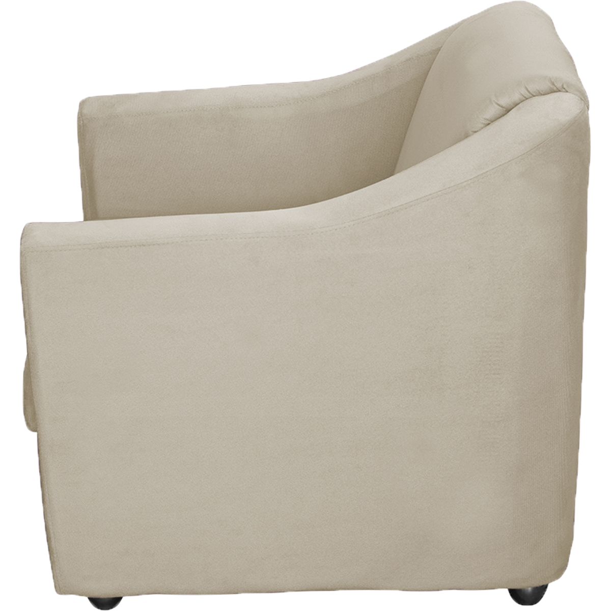 Kit 2 Poltronas Decorativa Para Sala Recepção Manicure Consultório Suede Bege Pés de Plástico Cromado