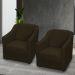 Kit 2 Poltronas Decorativa Para Sala Recepção Manicure Consultório Suede Marrom Pés de Plástico Cromado