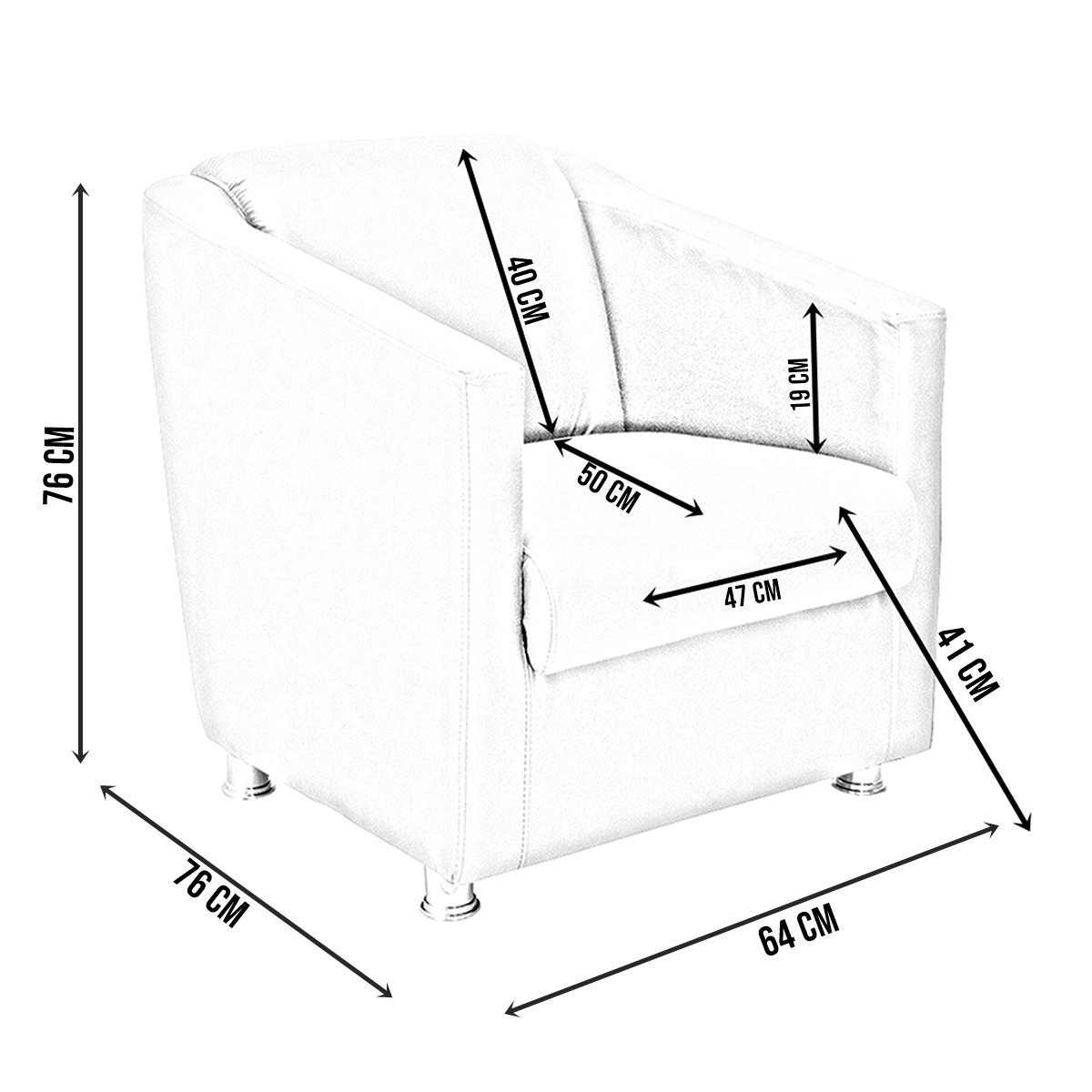 Kit 2 Poltronas Decorativa Para Sala Recepção Manicure Consultório Suede Marrom Pés de Plástico Cromado