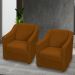 Kit 2 Poltronas Decorativa Para Sala Recepção Manicure Consultório Suede Terracota Pés de Plástico Cromado