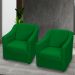 Kit 2 Poltronas Decorativa Para Sala Recepção Manicure Consultório Suede Verde Pés de Plástico Cromado