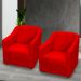 Kit 2 Poltronas Decorativa Para Sala Recepção Manicure Consultório Suede Vermelho Pés de Plástico Cromado