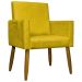 Kit 2 Poltronas Decorativa Para Sala Recepção Manicure Escritório Cadeira Mari Suede Amarelo