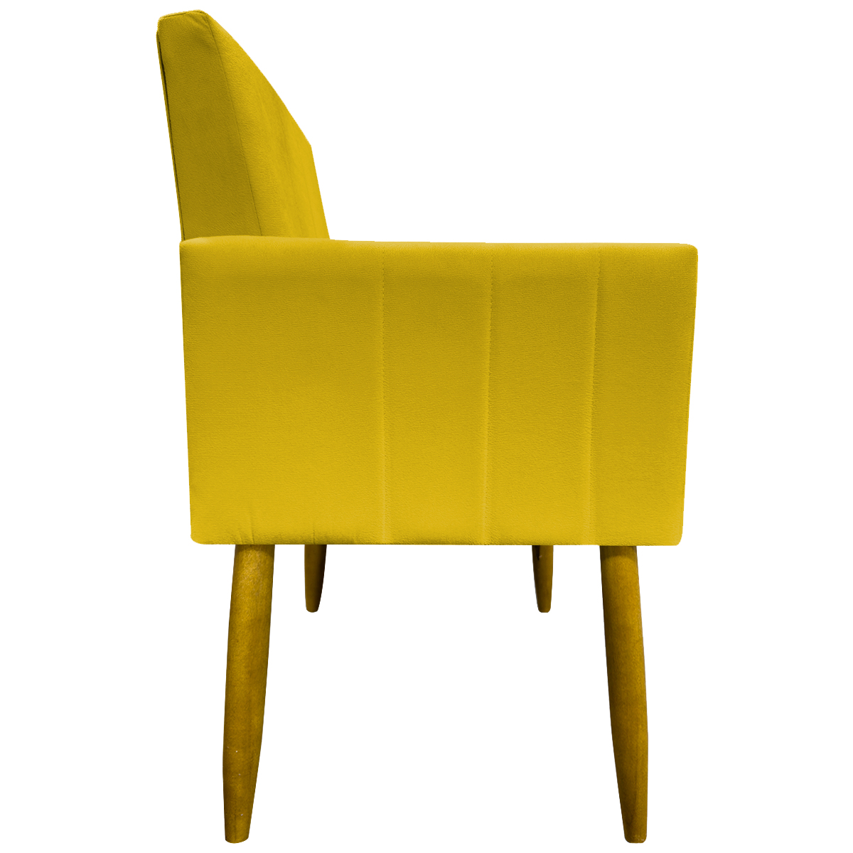 Kit 2 Poltronas Decorativa Para Sala Recepção Manicure Escritório Cadeira Mari Suede Amarelo