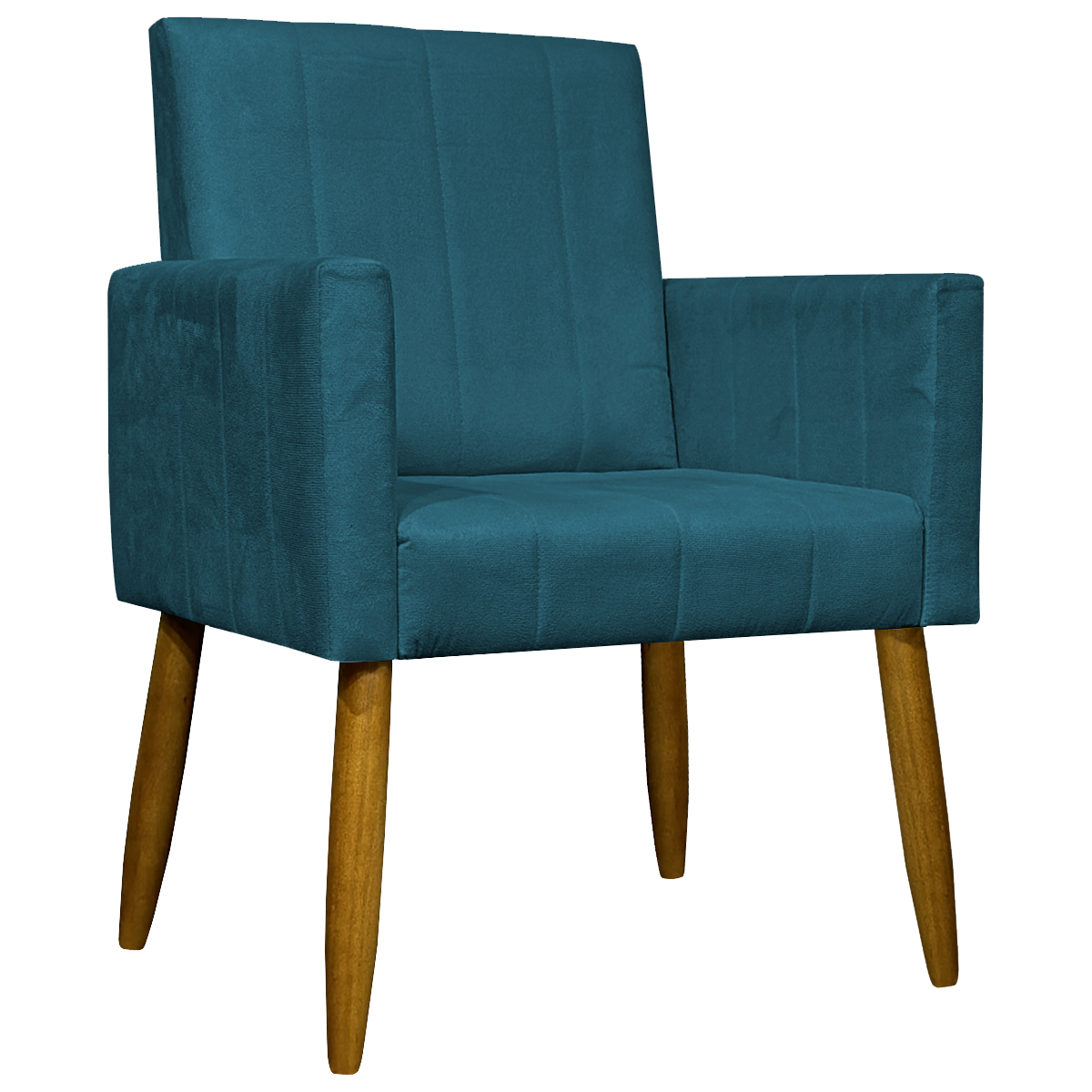 Kit 2 Poltronas Decorativa Para Sala Recepção Manicure Escritório Cadeira Mari Suede Azul Marinho