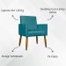 Kit 2 Poltronas Decorativa Para Sala Recepção Manicure Escritório Cadeira Mari Suede Azul Turquesa