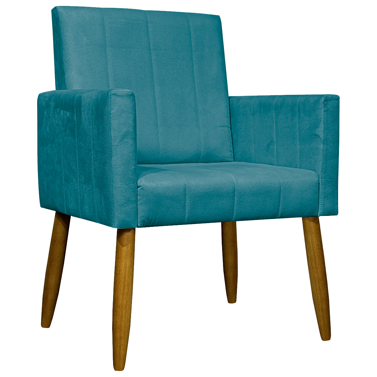 Kit 2 Poltronas Decorativa Para Sala Recepção Manicure Escritório Cadeira Mari Suede Azul Turquesa