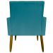 Kit 2 Poltronas Decorativa Para Sala Recepção Manicure Escritório Cadeira Mari Suede Azul Turquesa