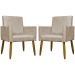 Kit 2 Poltronas Decorativa Para Sala Recepção Manicure Escritório Cadeira Mari Suede Bege