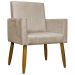 Kit 2 Poltronas Decorativa Para Sala Recepção Manicure Escritório Cadeira Mari Suede Bege