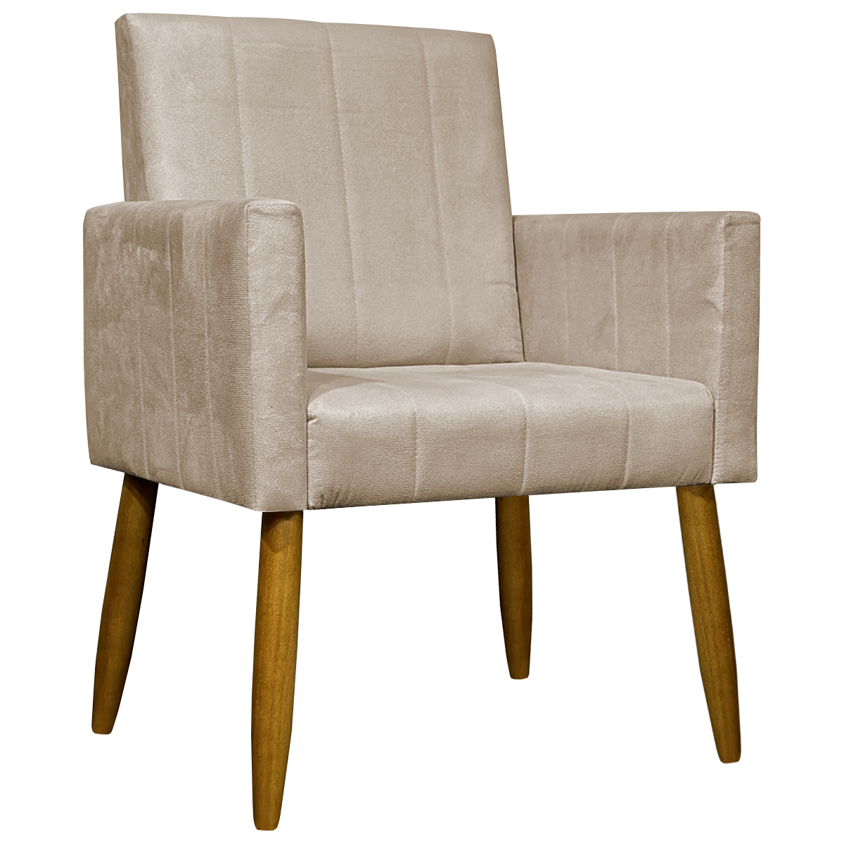Kit 2 Poltronas Decorativa Para Sala Recepção Manicure Escritório Cadeira Mari Suede Bege