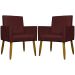 Kit 2 Poltronas Decorativa Para Sala Recepção Manicure Escritório Cadeira Mari Suede Bordô