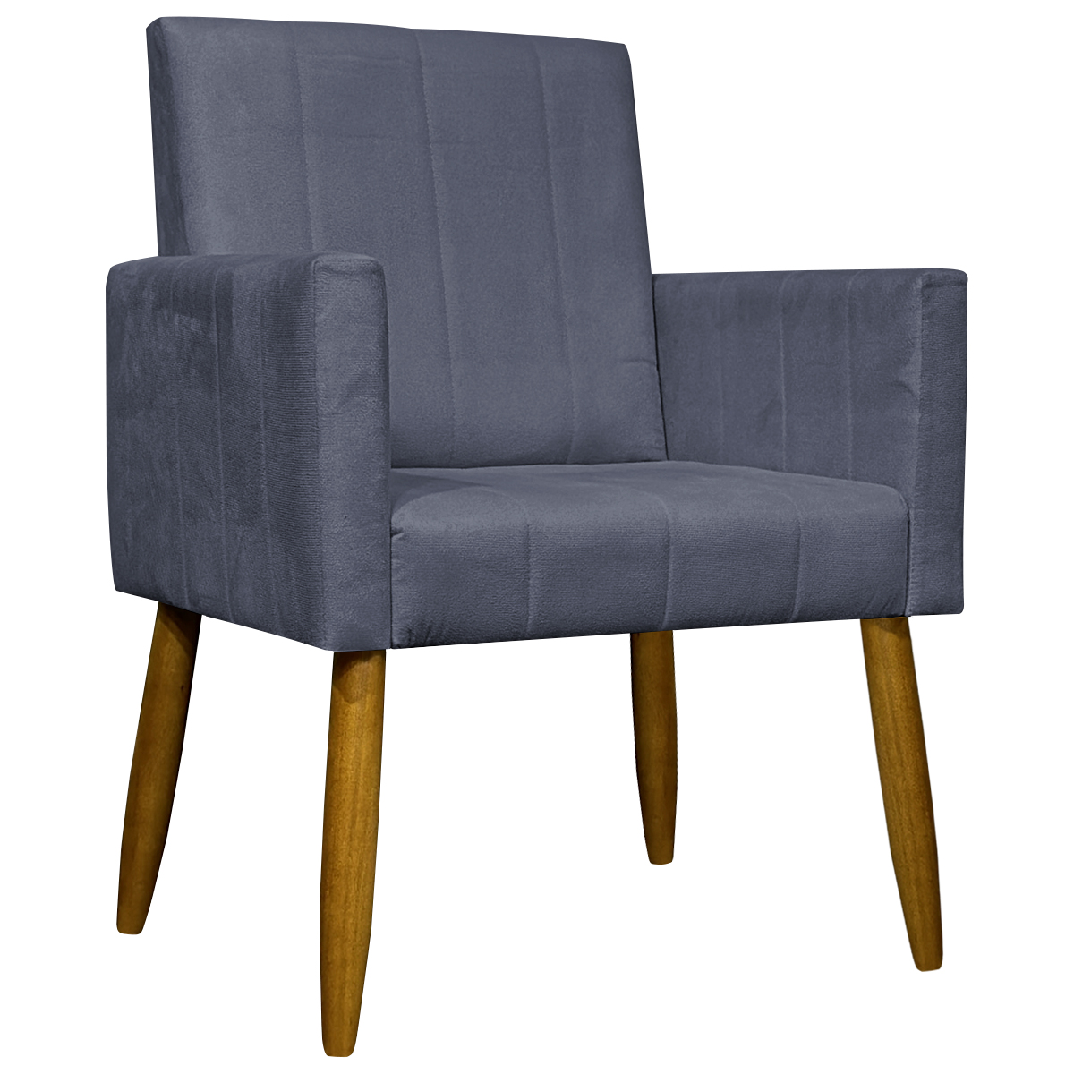 Kit 2 Poltronas Decorativa Para Sala Recepção Manicure Escritório Cadeira Mari Suede Cinza