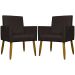 Kit 2 Poltronas Decorativa Para Sala Recepção Manicure Escritório Cadeira Mari Suede Marrom