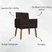Kit 2 Poltronas Decorativa Para Sala Recepção Manicure Escritório Cadeira Mari Suede Marrom
