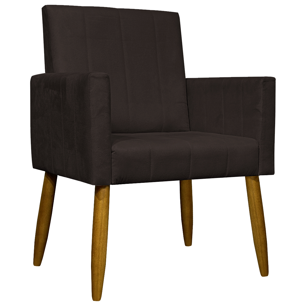 Kit 2 Poltronas Decorativa Para Sala Recepção Manicure Escritório Cadeira Mari Suede Marrom