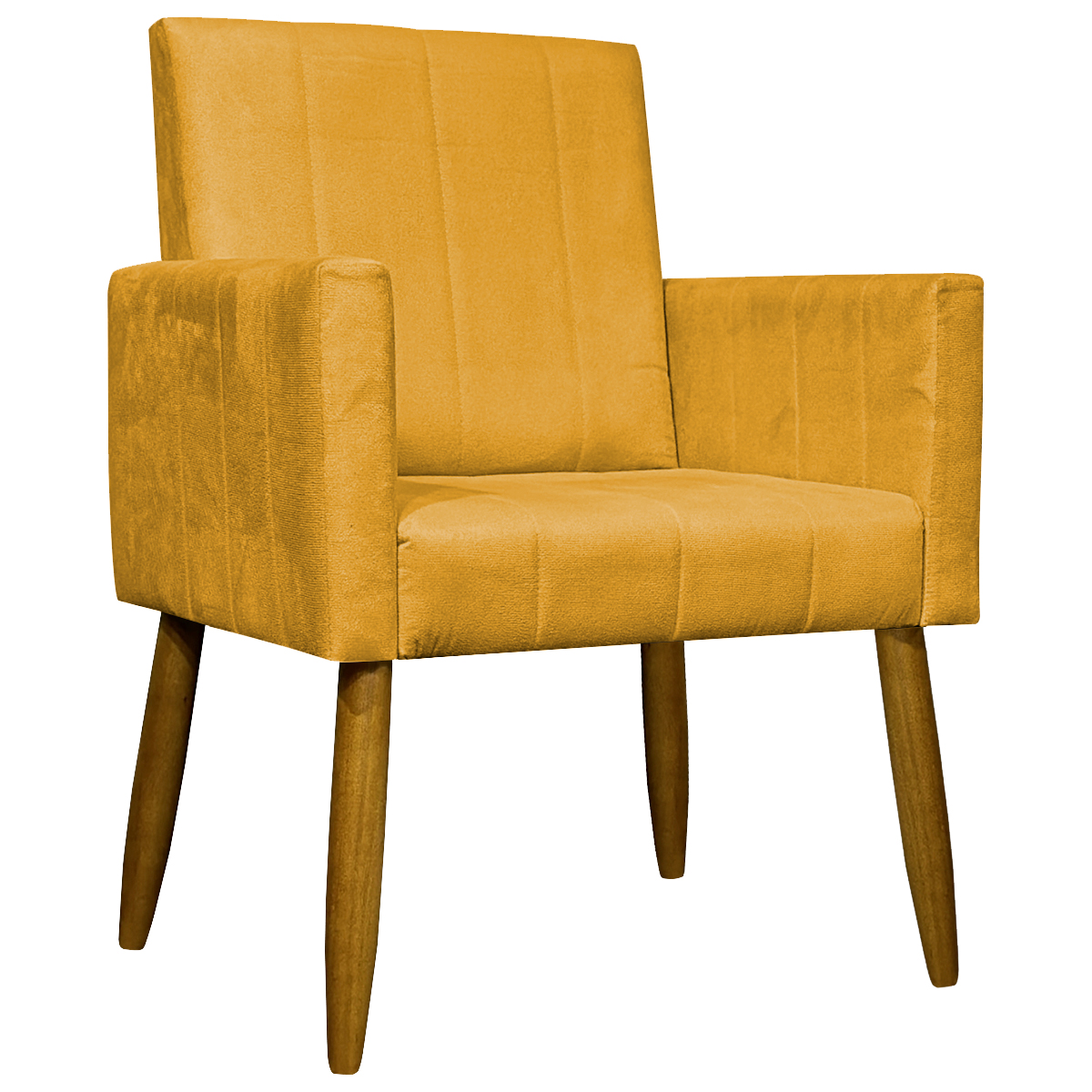 Kit 2 Poltronas Decorativa Para Sala Recepção Manicure Escritório Cadeira Mari Suede Mostarda