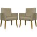 Kit 2 Poltronas Decorativa Para Sala Recepção Manicure Escritório Cadeira Mari Suede Nude