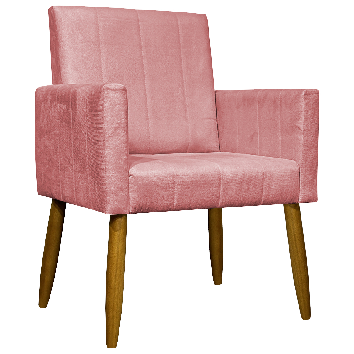 Kit 2 Poltronas Decorativa Para Sala Recepção Manicure Escritório Cadeira Mari Suede Rosê