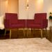 Kit 2 Poltronas Decorativa Para Sala Recepção Manicure Escritório Cadeira Mari Suede Vermelho