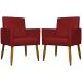 Kit 2 Poltronas Decorativa Para Sala Recepção Manicure Escritório Cadeira Mari Suede Vermelho
