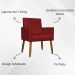 Kit 2 Poltronas Decorativa Para Sala Recepção Manicure Escritório Cadeira Mari Suede Vermelho