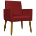 Kit 2 Poltronas Decorativa Para Sala Recepção Manicure Escritório Cadeira Mari Suede Vermelho