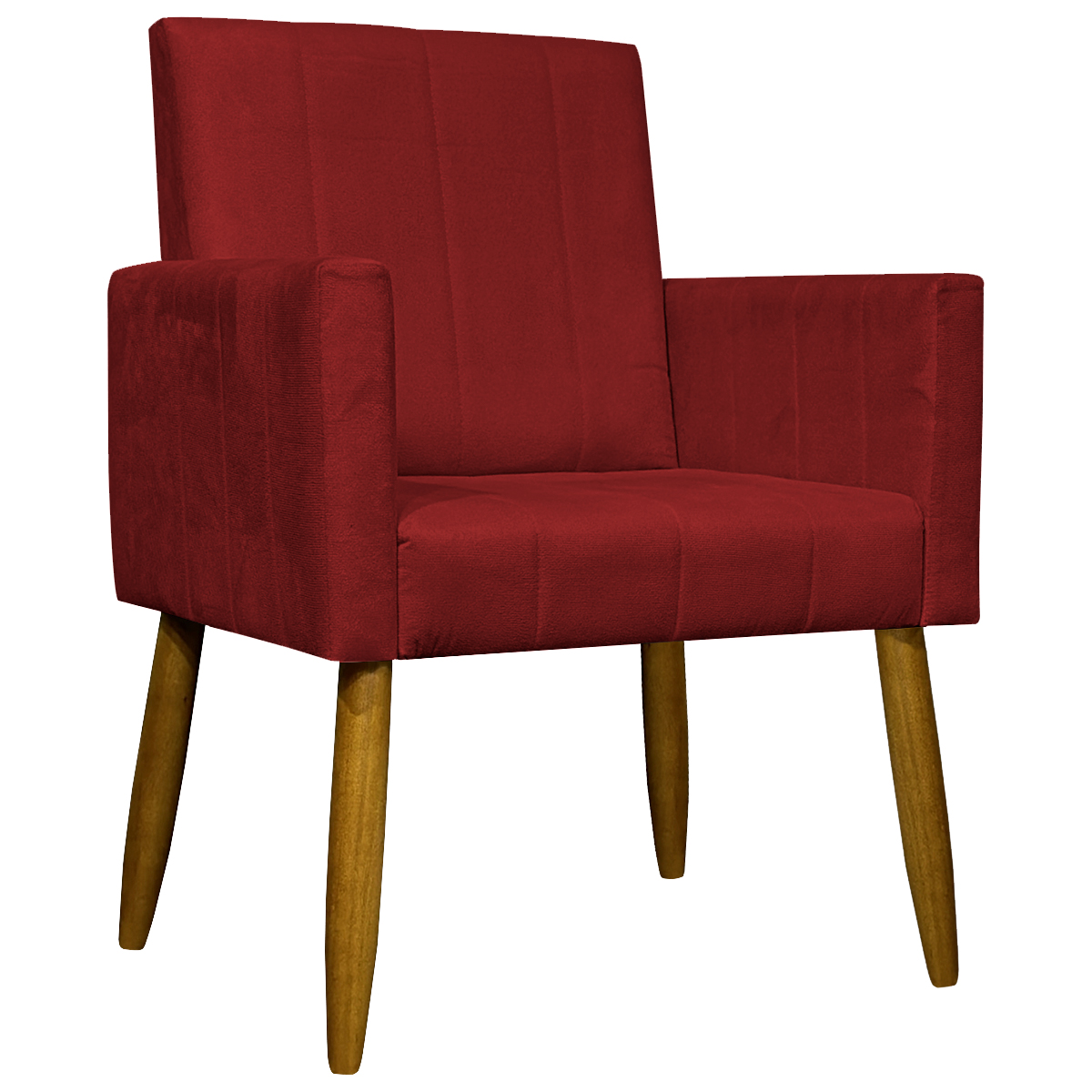 Kit 2 Poltronas Decorativa Para Sala Recepção Manicure Escritório Cadeira Mari Suede Vermelho