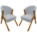 Kit 2 Poltronas Decorativa Para Sala Recepção You Bouclé Premium Cinza Braça Amadeirada